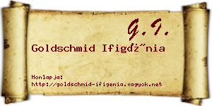 Goldschmid Ifigénia névjegykártya